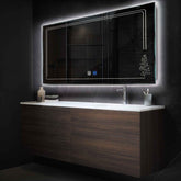 LED Spiegel Rechteckig | Touch-Schalter | Anti-Beschlag-Funktion | Neutralweißes Licht - Reyze Seria Good Vibes Model 3